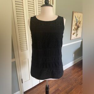 Talbots Cotton Eyelet Knit Sleeveless Top. Like New.. Size Lg .